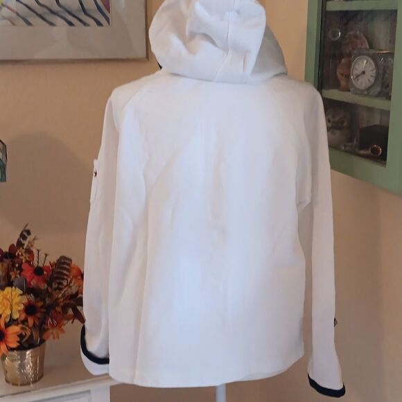 Norton Studio White Nautical Hooded  Sweatshirt - Picture 6 of 11